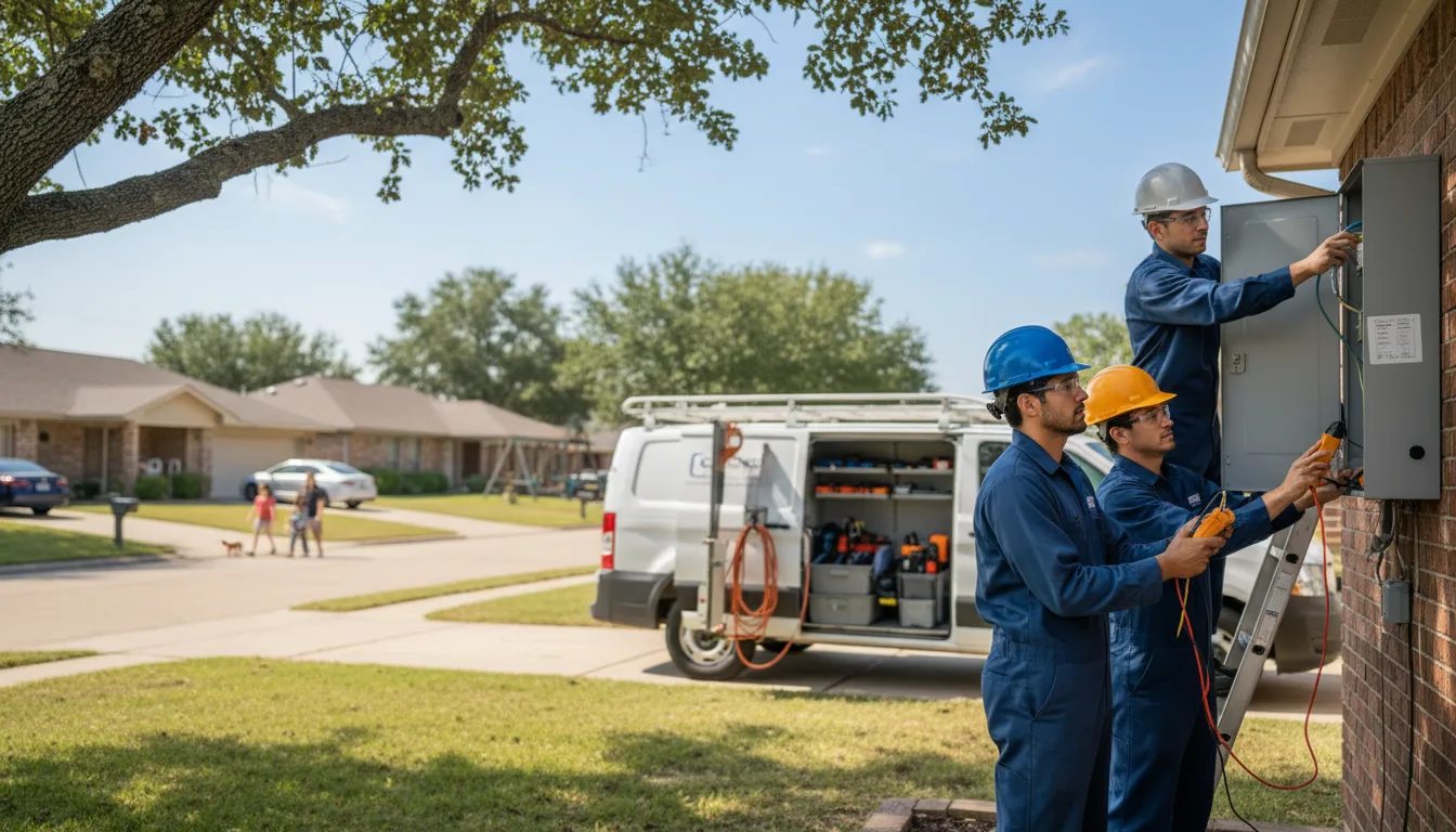 Certified electrician providing emergency electrical services in Blanket, TX